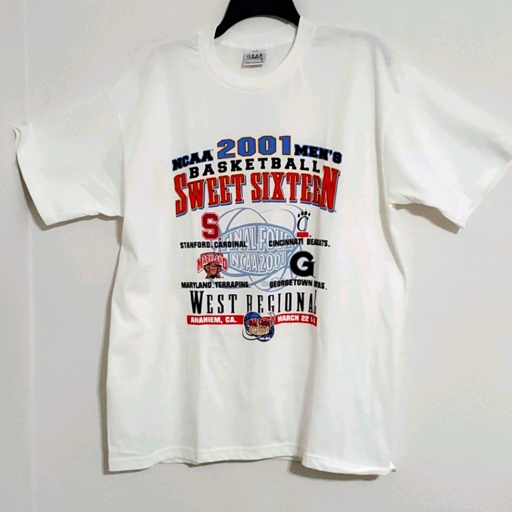 NVAA 2001 FINAL 4 Men's basketball graphic tee WEST REGIONAL Lrg. Sweet 16